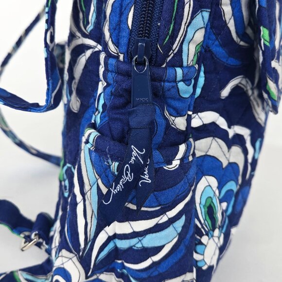 Vera Bradley Mini Backpack Mediterranean Blue Quilted Cotton Travel Bag main image 8